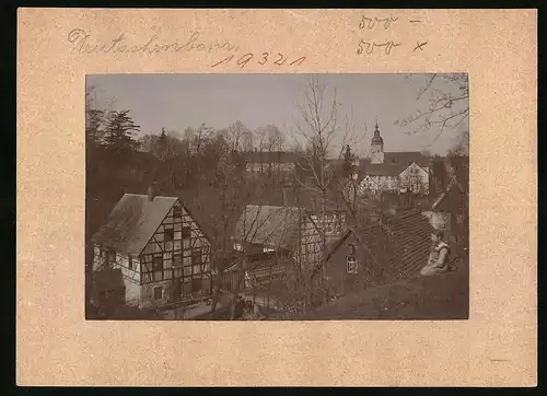 Fotografie Brück & Sohn Meissen, Ansicht Deutschenbora bei Nossen, Fachwerkhäuser im Ort