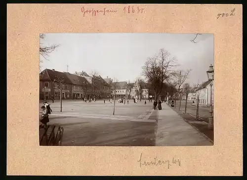 Fotografie Brück & Sohn Meissen, Ansicht Grossenhain, Marktplatz mit Feinbäckerei Alfred Rothe
