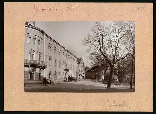 Fotografie Brück & Sohn Meissen, Ansicht Grossenhain, Strasse am Hotel Sachsenhof