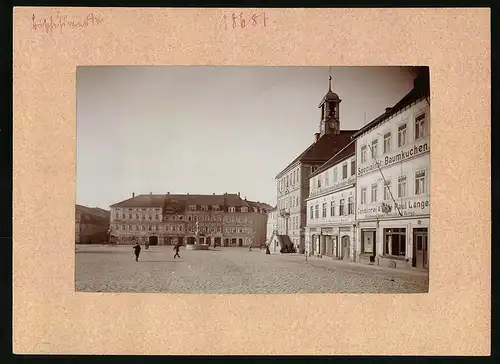 Fotografie Brück & Sohn Meissen, Ansicht Bischofswerda, Marktplatz mit Konditorei Paul Lange