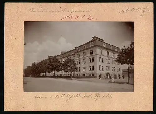 Fotografie Brück & Sohn Meissen, Ansicht Geising, Kaserne des 4. Königlich Sächsischen Feld-Artillerie-Regiment Nr. 48