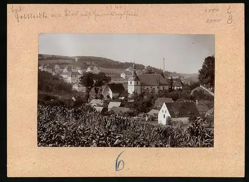 Fotografie Brück & Sohn Meissen, Ansicht Bad Gottleuba, Ortspartie mit Kirche