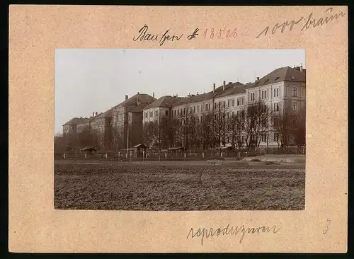 Fotografie Brück & Sohn Meissen, Ansicht Bautzen, Partie an der Kaserne des 4. Infanterie-Regiments Nr. 103
