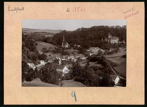 Fotografie Brück & Sohn Meissen, Ansicht Liebstadt i. Sa., Panorama mit Schloss Kuckuckstein