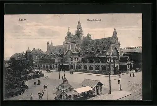 AK Essen, Hauptbahnhof aus der Vogelschau