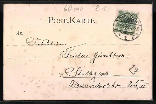 AK Frankfurt a. M., Die Zeil mit Uhrenturm