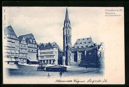 AK Alt-Frankfurt, Römerberg mit Nicolaikirche