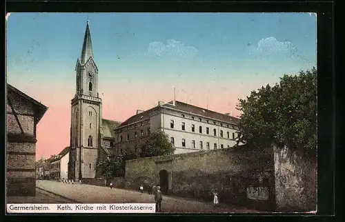 AK Germersheim, Katholische Kirche mit Klosterkaserne