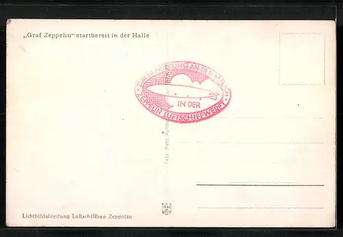 AK Luftschiff LZ127 Graf Zeppelin startbereit in der Halle