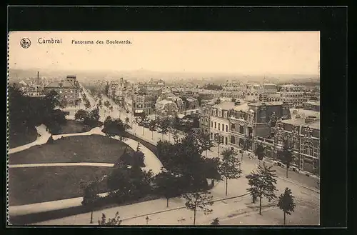 AK Cambrai, Panorama des Boulevards