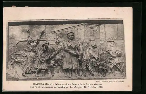AK Caudry, Monument aux Morts de la Grande Guerre