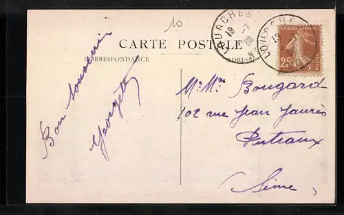 AK Lourches, La Place Carnot et le Monument aux morts