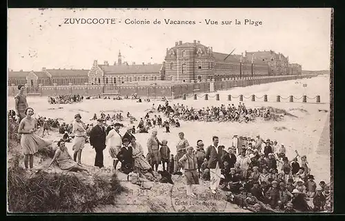 AK Zuydecoote, Colonie de Vacances, Vue sur la Plage