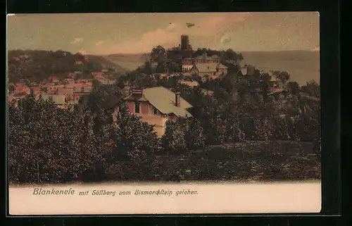 AK Hamburg-Blankenese, Ortsansicht mit Süllberg vom Bismarckstein gesehen