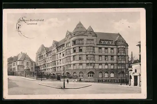 AK Aachen-Burtscheid, Landesbad von der Strasse gesehen