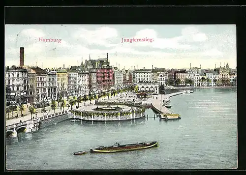 AK Hamburg-Neustadt, Panoramablick auf den Jungfernstieg