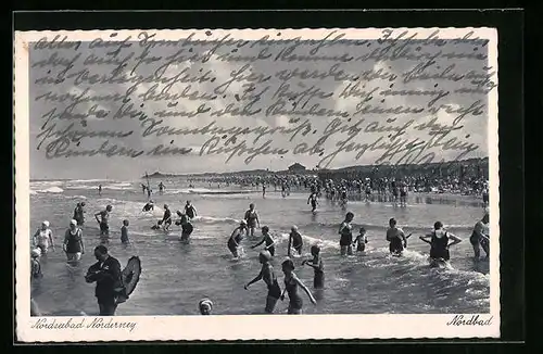 AK Norderney, Strand am Nordbad