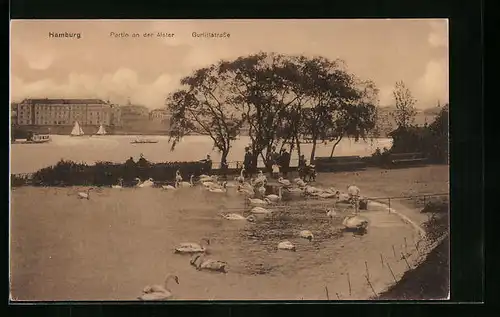 AK Hamburg-St.Georg, Partie an der Alster, Gurlittstrasse