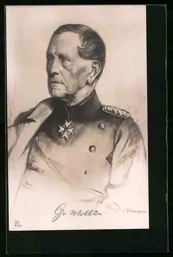 AK General von Moltke in Uniform, Reichseinigungskriege