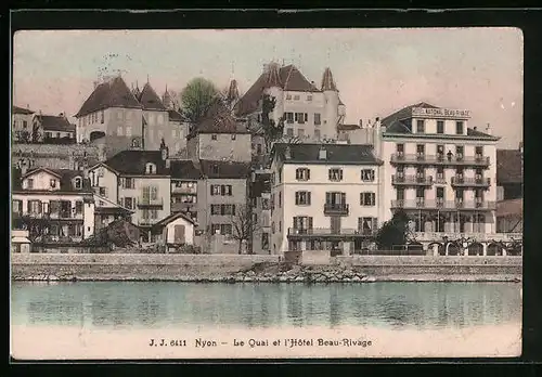 AK Nyon, Le Quai e tl`Hôtel Beau-Rivage