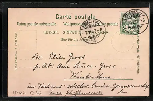 AK Uzwil, Ortspartie mit Kirche