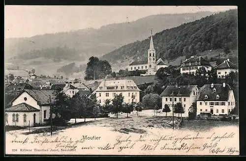 AK Moutier, Ortspartie mit Kirche