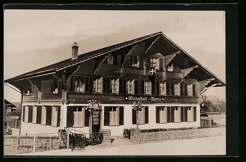AK Wimmis, Gasthaus zum Kreuz von J. Schmid-Grossenbacher