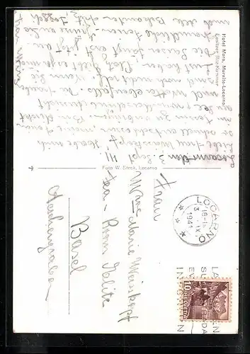 AK Locarno-Muralto, Hotel Moro, Besitzer Ritz-Kummer