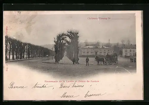 AK Château-Thierry, Promenade de la Levée et Palais de Justice