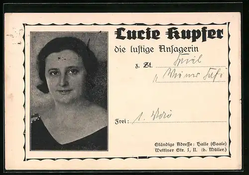 AK Lucie Kupfer die lustige Ansagerin