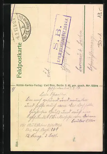 AK Soldat des Res.-Inf.-Regts. Nr. 269 in Uniform mit Pickelhaube, Ehrentafel