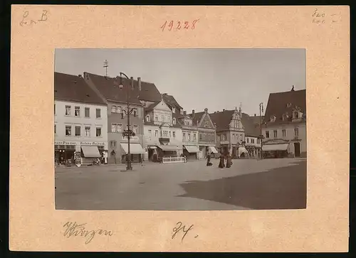 Fotografie Brück & Sohn Meissen, Ansicht Wurzen, Marktplatz mit Ladengeschäft Herrenmoden Paul Ditzsche u.a.