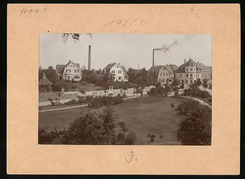 Fotografie Brück & Sohn Meissen, Ansicht Nerchau / Mulde, Schmuckplatz mit Villen, Eckhaus & Strassenansicht