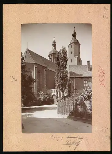 Fotografie Brück & Sohn Meissen, Ansicht Wurzen i. Sa., Eingang zum königlichen Amtsgericht