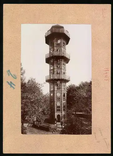 Fotografie Brück & Sohn Meissen, Ansicht Löbau i. Sa., Blick auf den Friedrich-August Turm auf dem Löbauer Berg