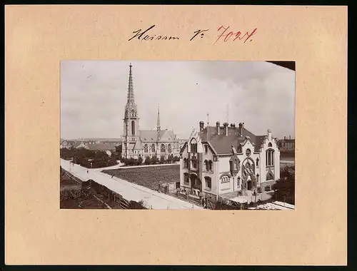 Fotografie Brück & Sohn Meissen, Ansicht Meissen, Blick auf den Stift und die Johanneskirche