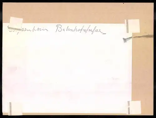 Fotografie Brück & Sohn Meissen, Ansicht Grossenhain, Blick in die Bahnhofstrasse, Kaiserliches Postamt, Bierkutsche