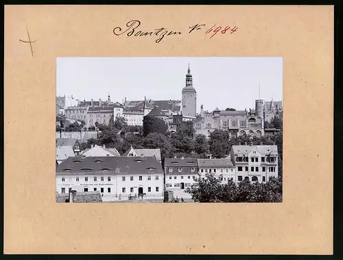 Fotografie Brück & Sohn Meissen, Ansicht Bautzen, Panorama mit Lauenturm und Bürgergarten, Wendisches Haus