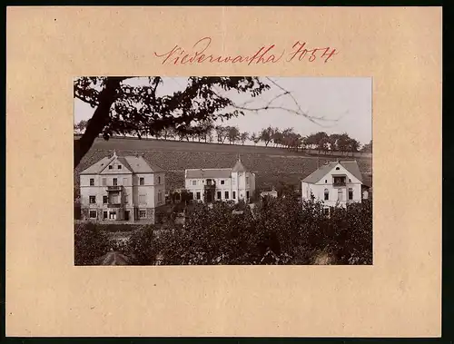 Fotografie Brück & Sohn Meissen, Ansicht Niederwartha, Blick auf die Villen Waldlust, Anna und Elysium