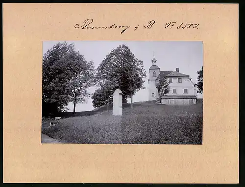 Fotografie Brück & Sohn Meissen, Ansicht Rumburg i. B., Partie am Johannesberg mit Kirche