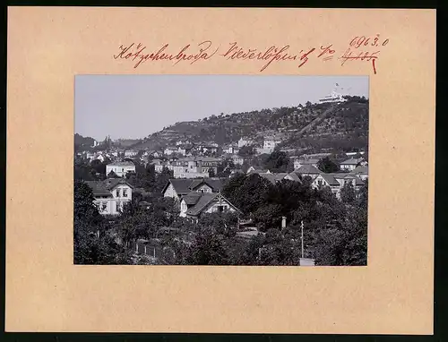 Fotografie Brück & Sohn Meissen, Ansicht Niederlössnitz, Ortspanorama mit Blick zur Friedensburg