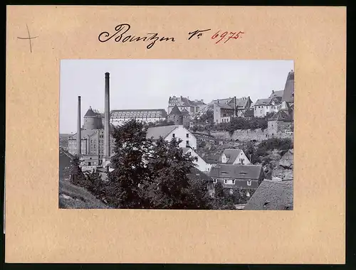 Fotografie Brück & Sohn Meissen, Ansicht Bautzen, Blick zur Kunstmühle und Tuchfabrik, Schloss Ortenberg