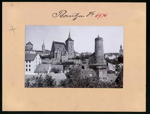 Fotografie Brück & Sohn Meissen, Ansicht Bautzen, Blick auf die alte Wasserkunst, Lauenturm, Petri- und Michaeliskirche