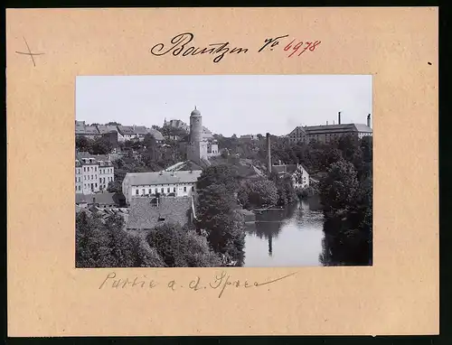Fotografie Brück & Sohn Meissen, Ansicht Bautzen, Spree Partie mit Blick auf die Brauerei und Neutor-Brück
