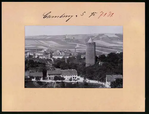 Fotografie Brück & Sohn Meissen, Ansicht Camburg / Saale, Ortspanorama mit altem Turm