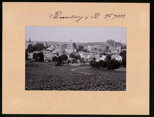 Fotografie Brück & Sohn Meissen, Ansicht Rumburg / Böhmen, Stadtpanorama vom nahen Feld gesehen