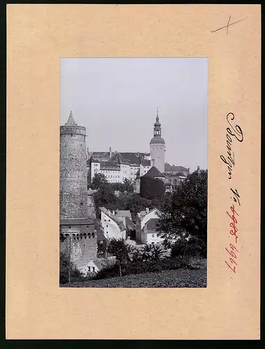 Fotografie Brück & Sohn Meissen, Ansicht Bautzen, Blick auf die Alte Wasserkunst und Lauenturm, Fischerpforte