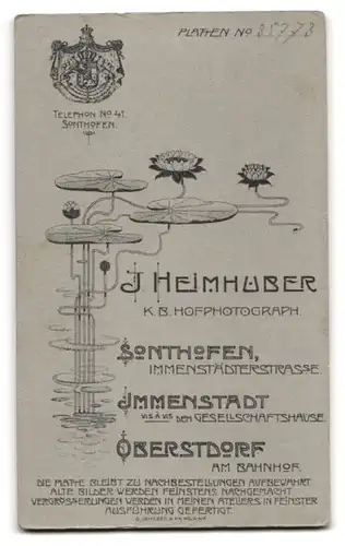 Fotografie J. Heimhuber, Sonthofen, Junges Mädchen im modischen Kleid