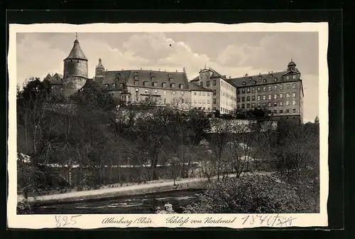 AK Altenburg, Schloss von Nordwest mit Uferpartie