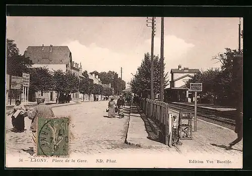 AK Lagny, Place de la Gare